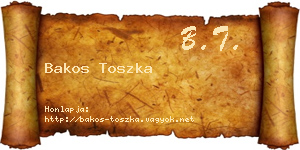 Bakos Toszka névjegykártya