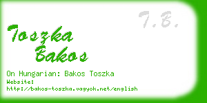 toszka bakos business card